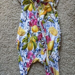 Bums & Roses Carpe Lemon Floral Lemon Print Kids Bamboo One Piece